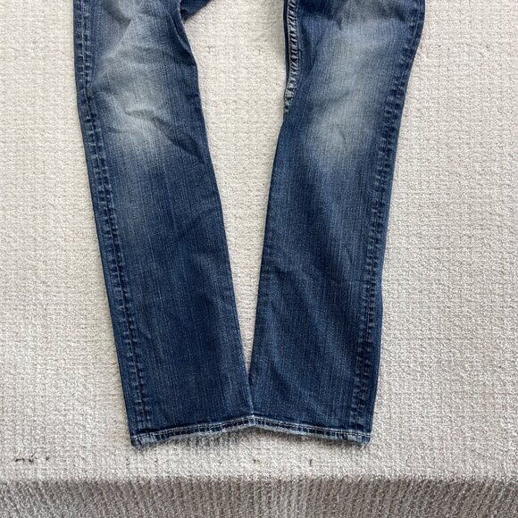 Y2K Silver Jeans Co Berkley Straight Leg Blue Denim Jeans Sz 31x32 Sequin Pocket - Picture 7 of 14